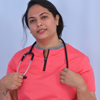 Fiery Rose zip neck women scrubs