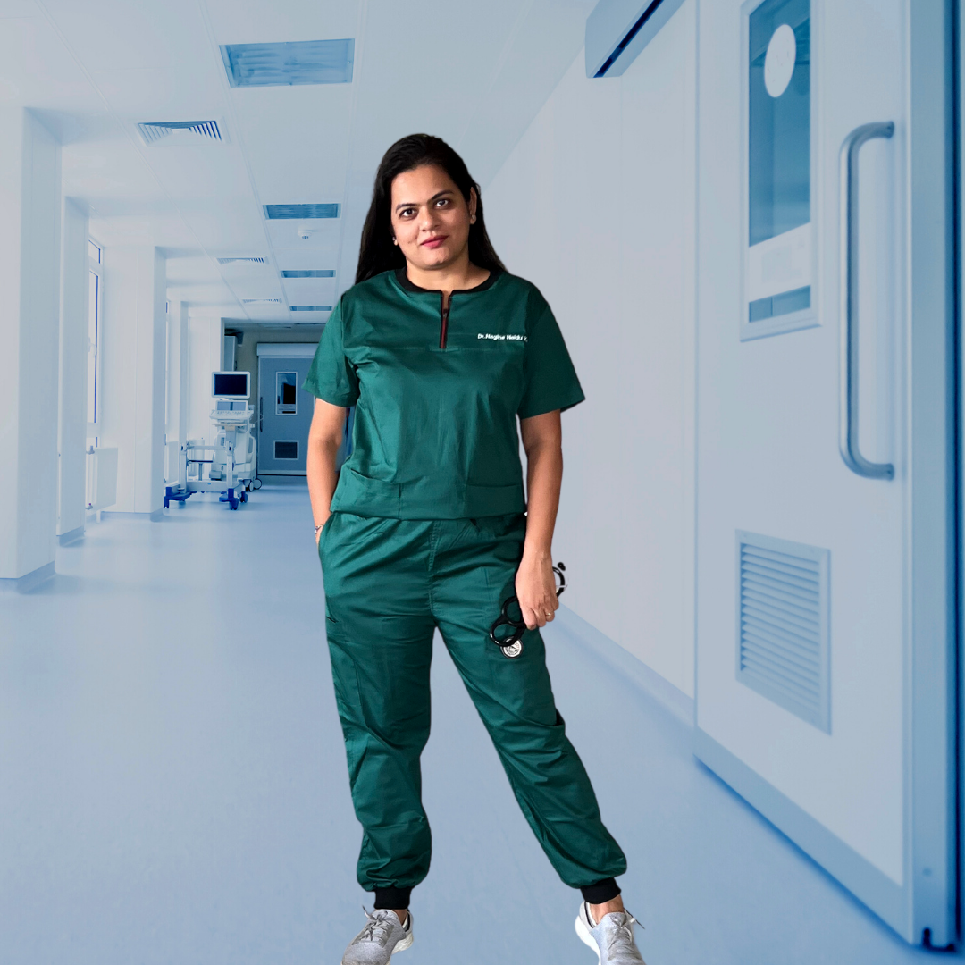 Vital forest green premium stretchable women scrubs