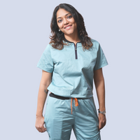 Serenity mint zip neck women scrubs