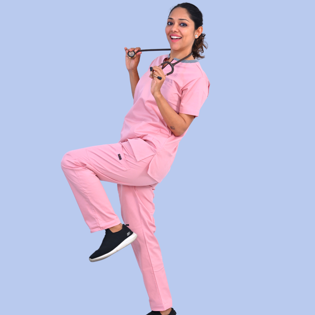 Athena zip neck women doctor scrubs