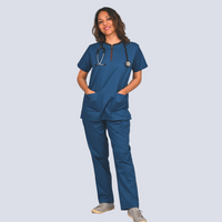 Remedial zip neck women doctor scrubs