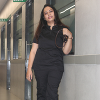 Schorl black zip neck women scrubs