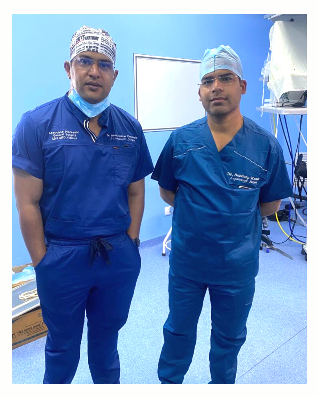 Men AIR blue HighNeck Stretch Scrubs