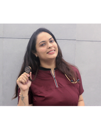 Women Ribneck cotton stretchable scrub tops