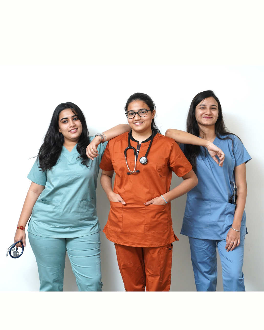 Euphoria Orange zip neck women scrubs