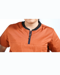 Women Ribneck cotton stretchable scrub tops