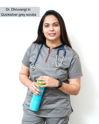 Women Ribneck cotton stretchable scrub tops