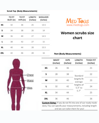 Schorl black zip neck women scrubs