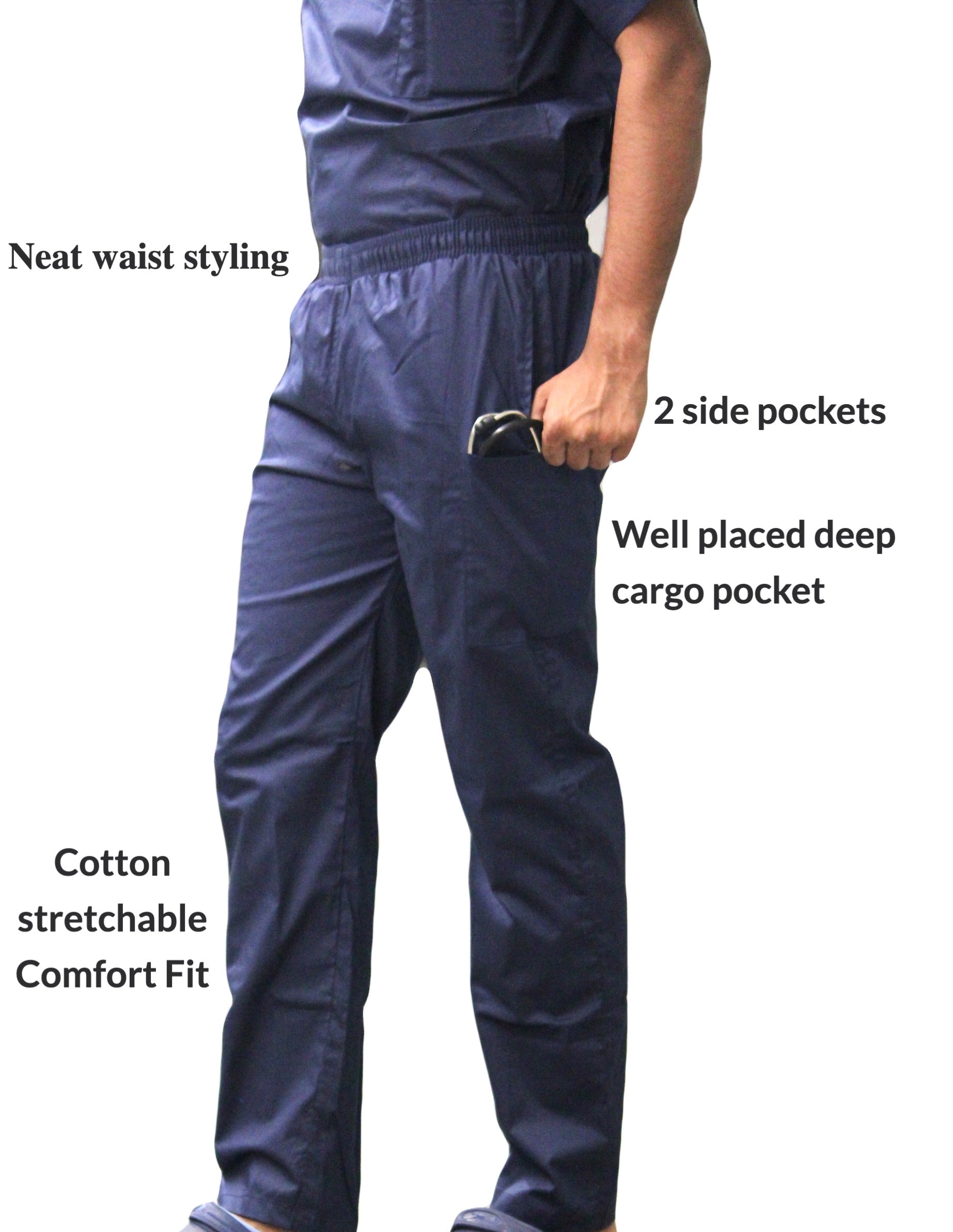 Men Highneck cotton stretchable scrub tops