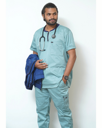 Men Serenity Mint Zip neckline scrubs