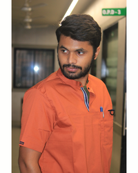 Men Euphoria Orange HighNeck Stretch Scrubs