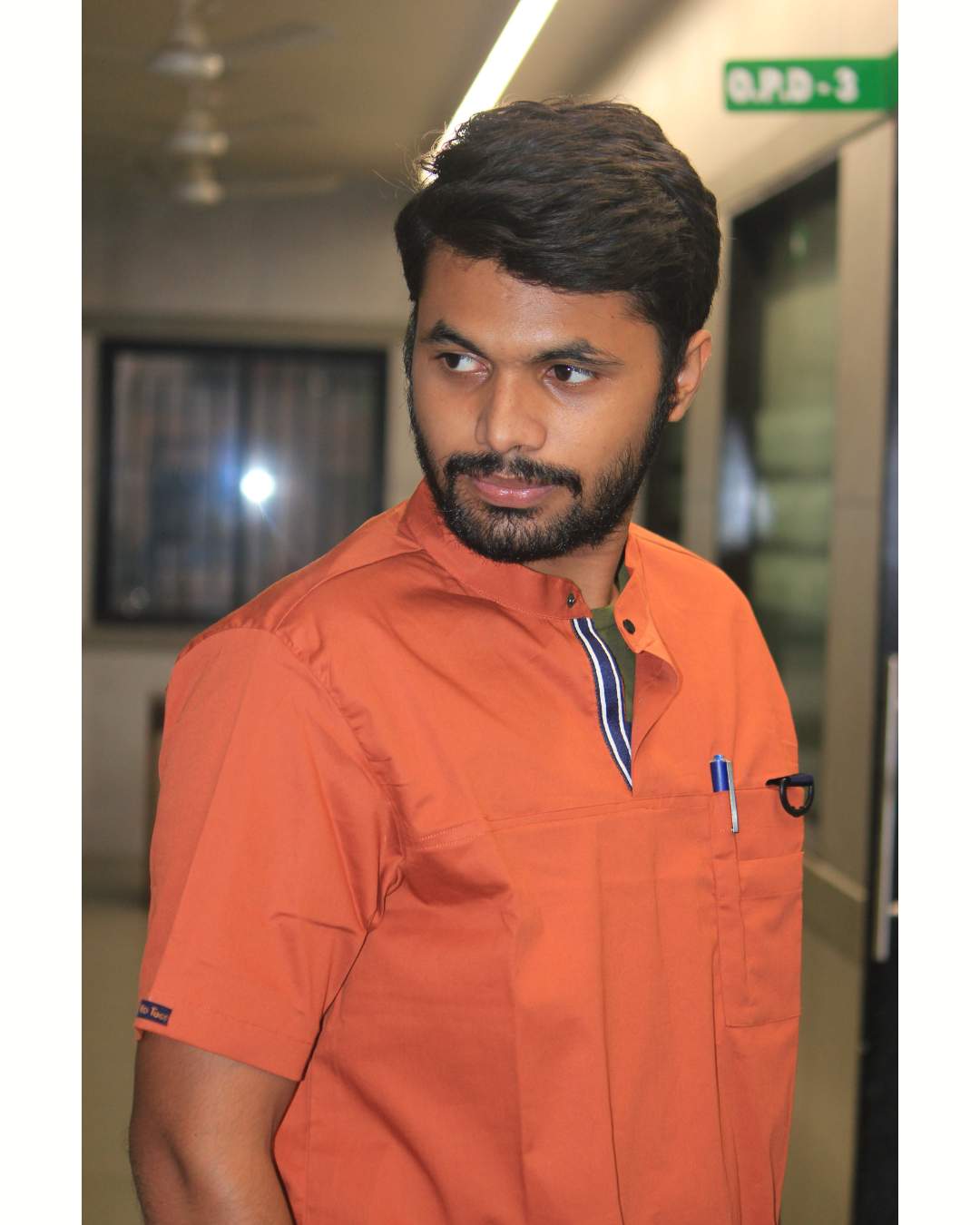 Men Euphoria Orange HighNeck Stretch Scrubs