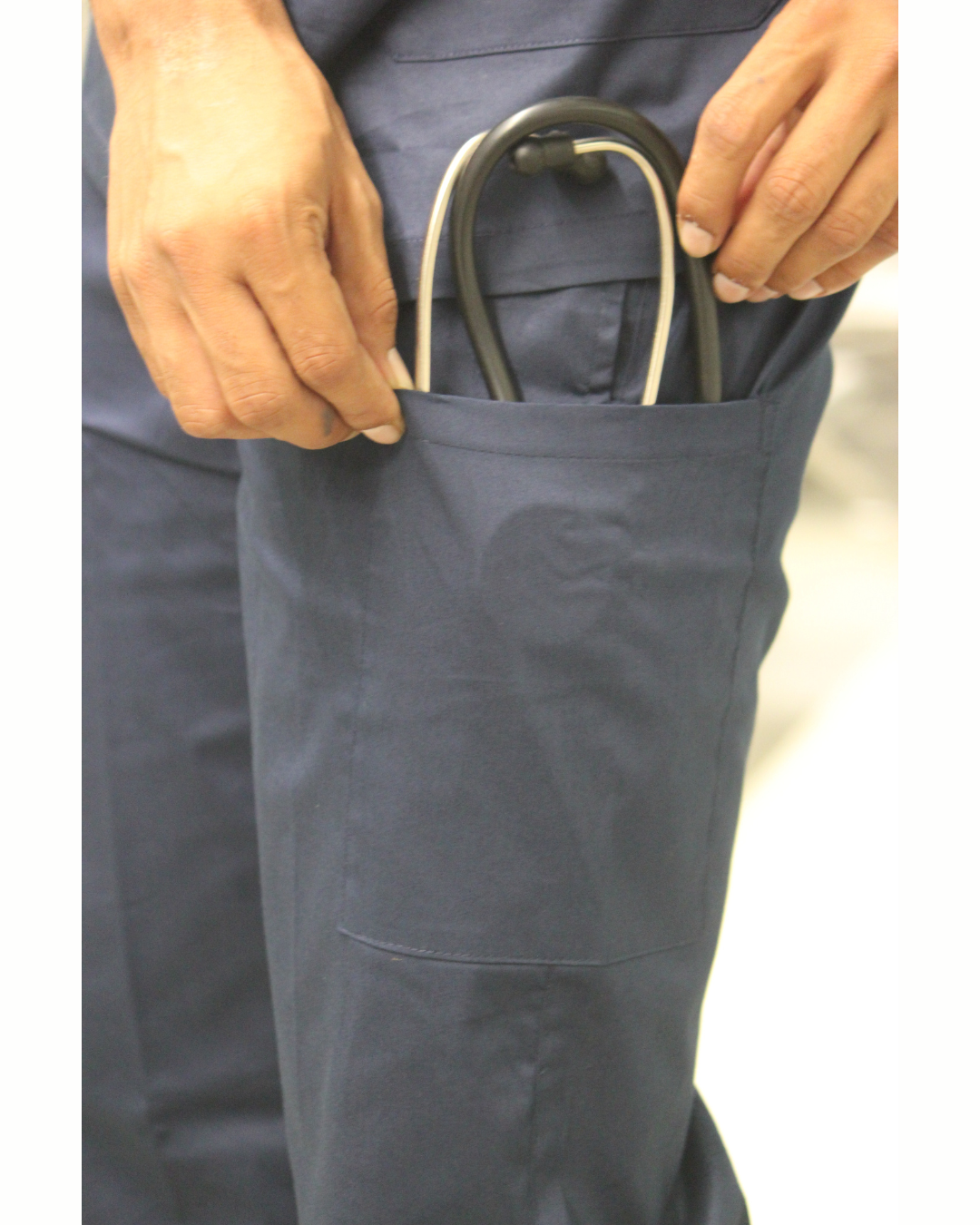 Men Code Blue Ribbed Zip neckline scrubs