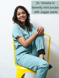 Serenity mint zip neck women scrubs