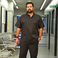 Men Highneck cotton stretchable scrub tops