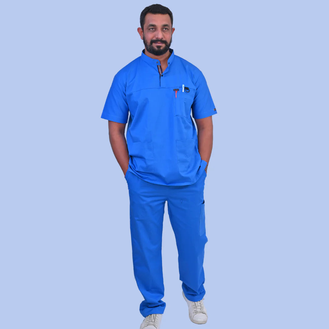 Men Highneck cotton stretchable scrub tops