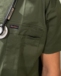 Men Highneck cotton stretchable scrub tops