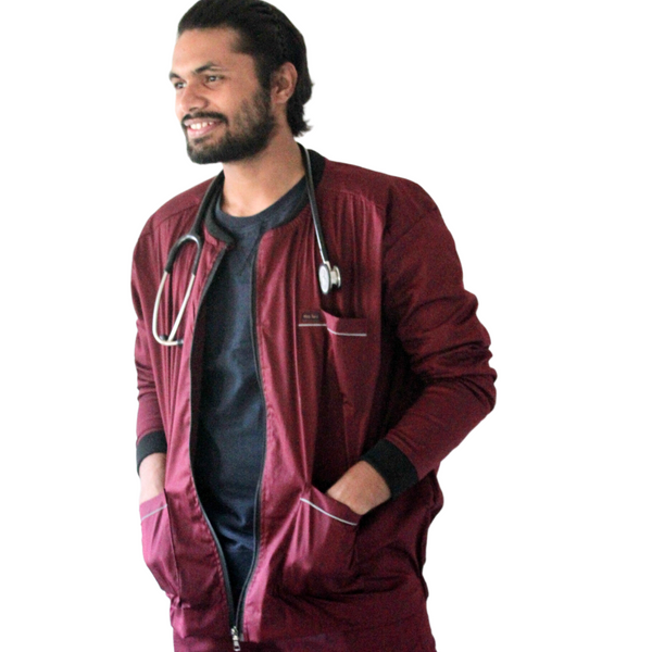 Jacket style full sleeves scrubs