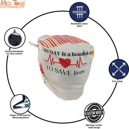 Saving lives (Cardiac theme) -  Unisex Scrub Cap