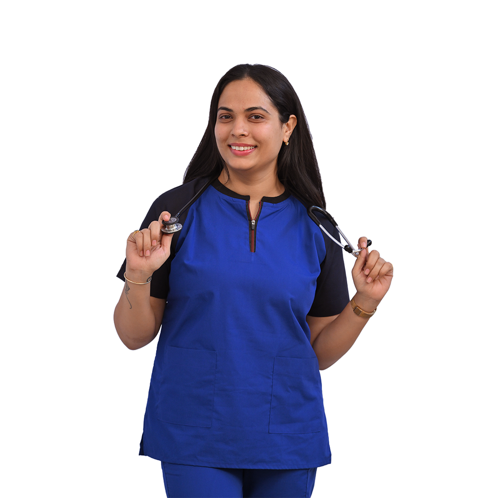 Royal blue Raglan Sleeves women doctor scrubs – Med Togs Healthcare ...