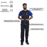 MedTogs Navy blue scrubs for doctors and nurses. Cargo pocket scrubs. Comfortable scrubs for healthcare professionals