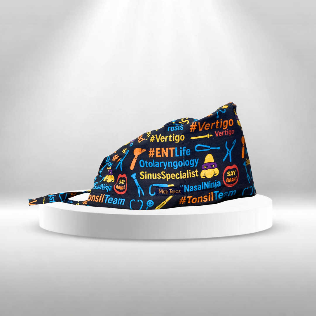 ENT specialist surgical scrub cap for doctors and otolaryngology surgeons