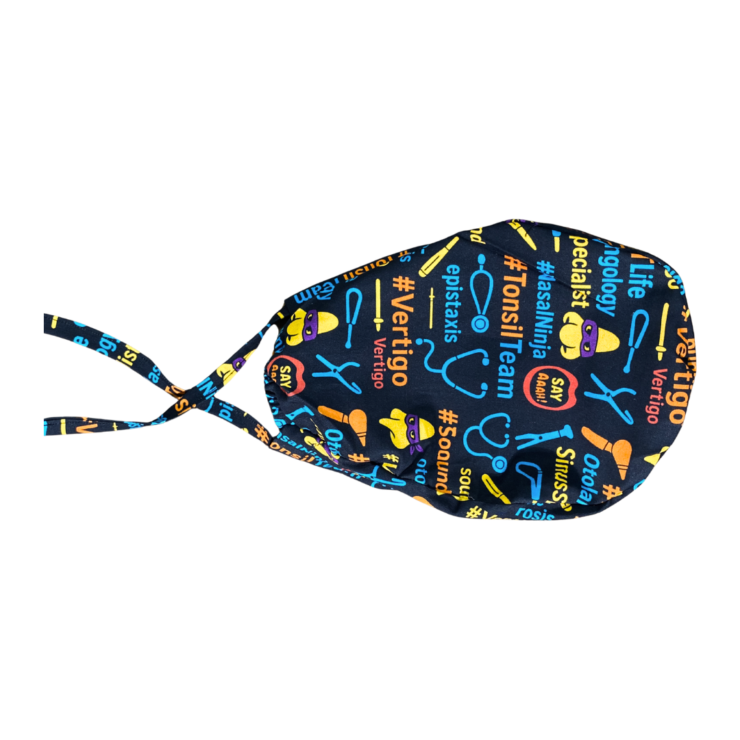 Breathable ENT print OT scrub cap for healthcare professionals