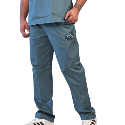 Slate Ribbed Zip neckline scrubs
