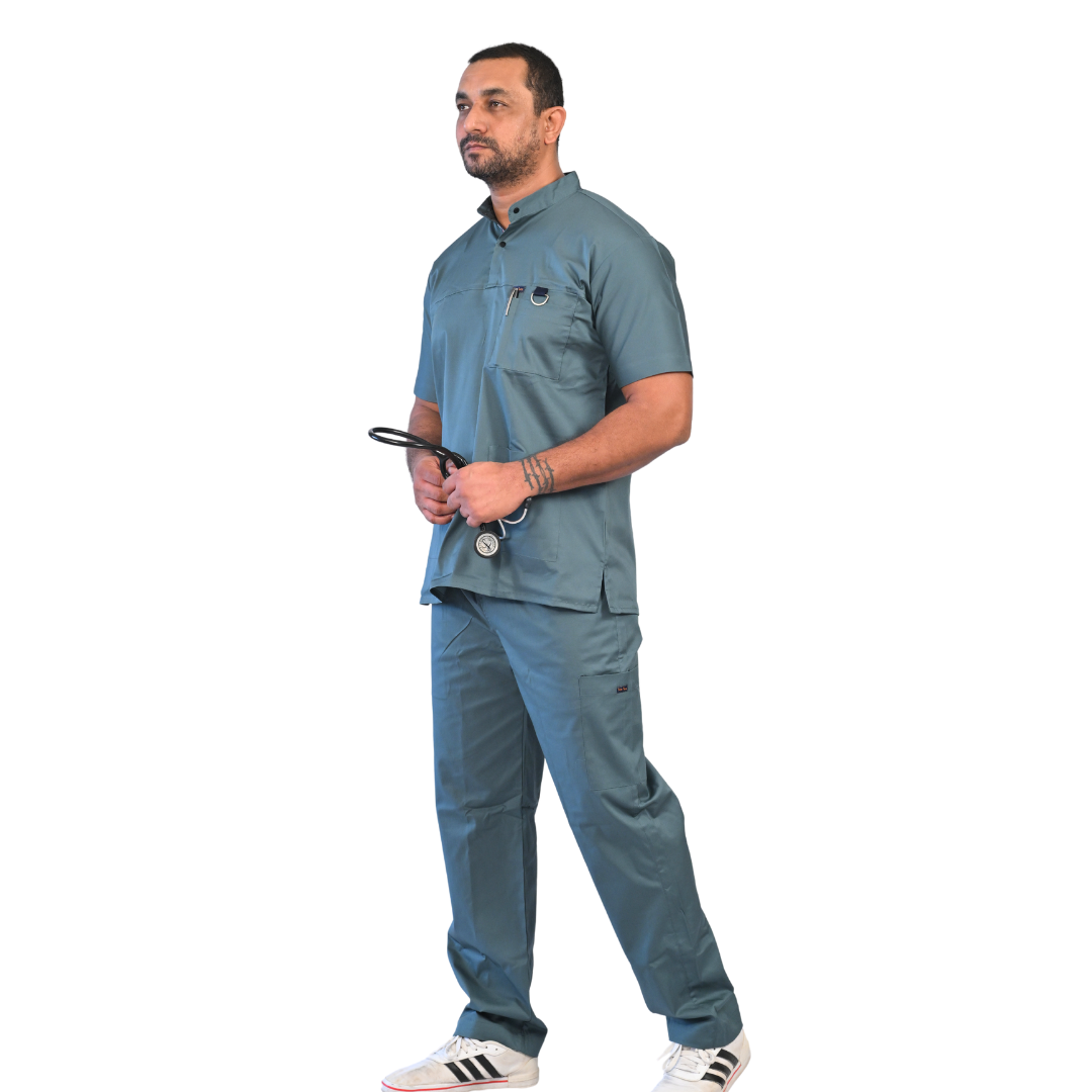 Standing collar men doctor scrubs from sizes xs to 4xl and custom sizes