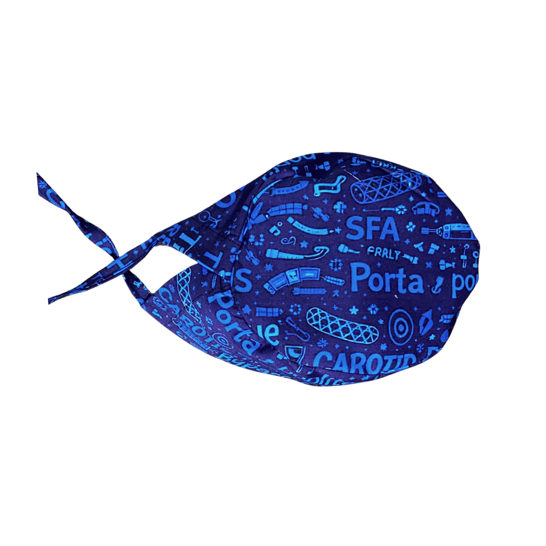 Breathable vascular surgery OT scrub cap with endovascular print