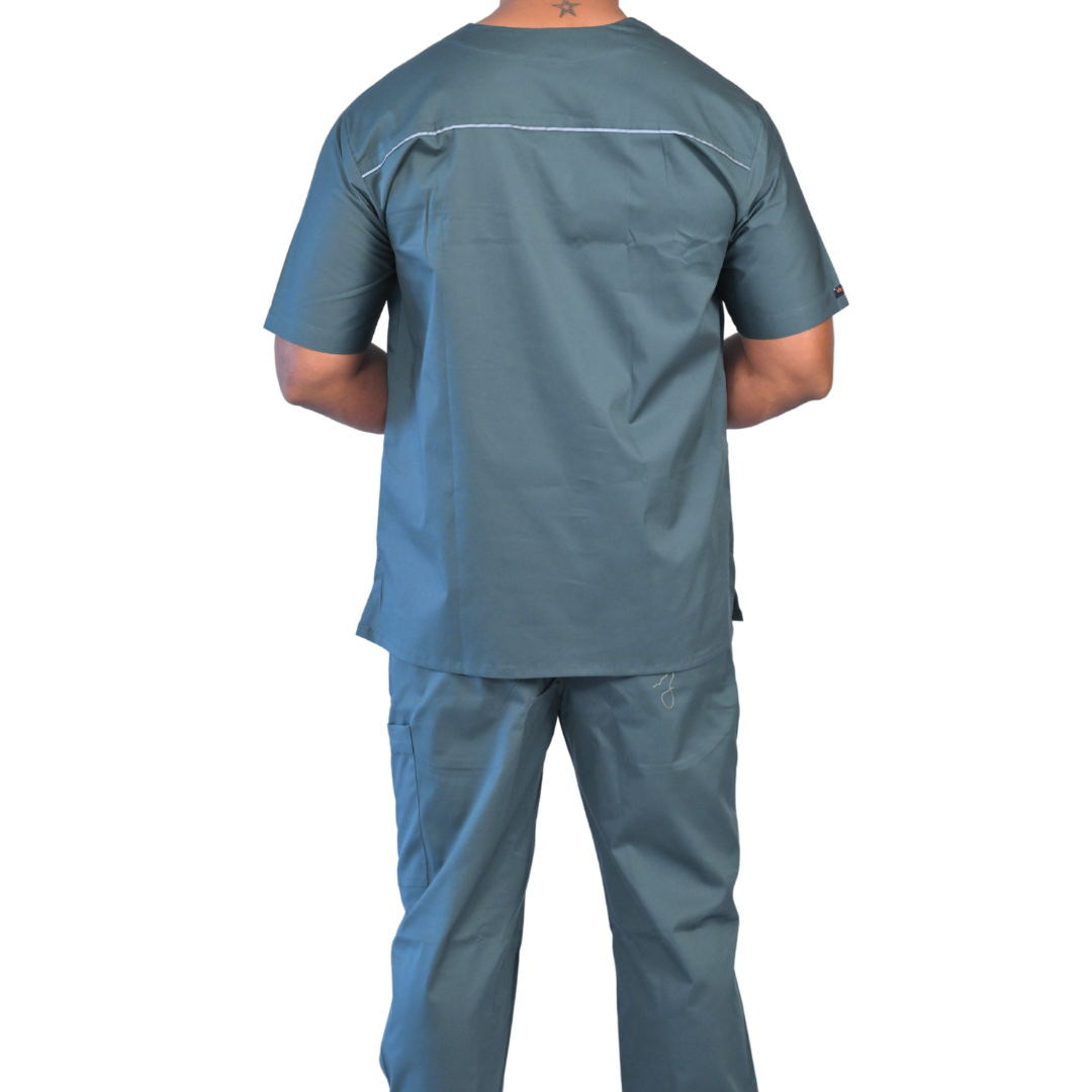 Slate V neck Stretch Scrubs