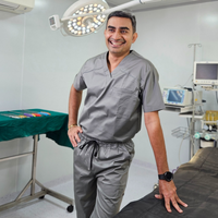 Classic grey scrubs in cotton stretchable premium fabric for surgeon