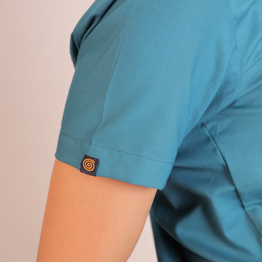 Pro-fit Peacock Blue Highneck Women scrubs