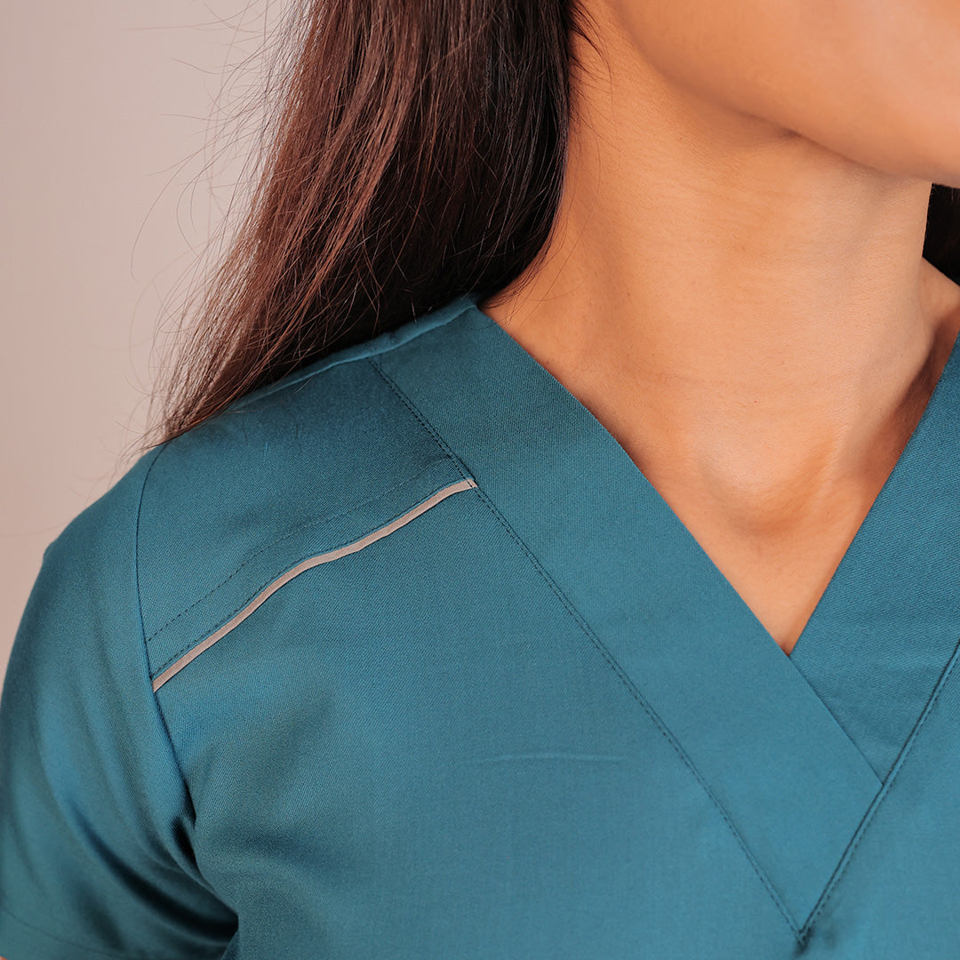 Pro-fit Peacock blue Vneck Women scrubs