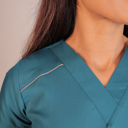 Pro-fit Peacock blue Vneck Women scrubs