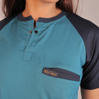 Pro-fit Peacock and Navy Blue Dual women scrubs