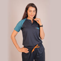 Pro-fit Navy and Peacock Blue Dual women scrubs