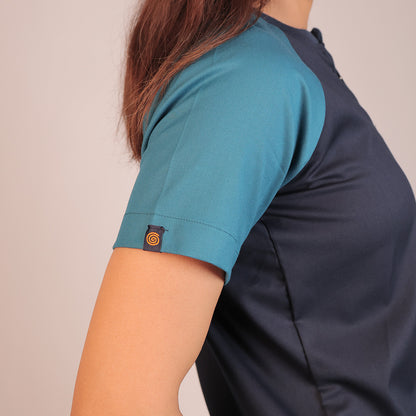 Pro-fit Navy and Peacock Blue Dual women scrubs