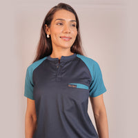 Pro-fit Navy and Peacock Blue Dual women scrubs