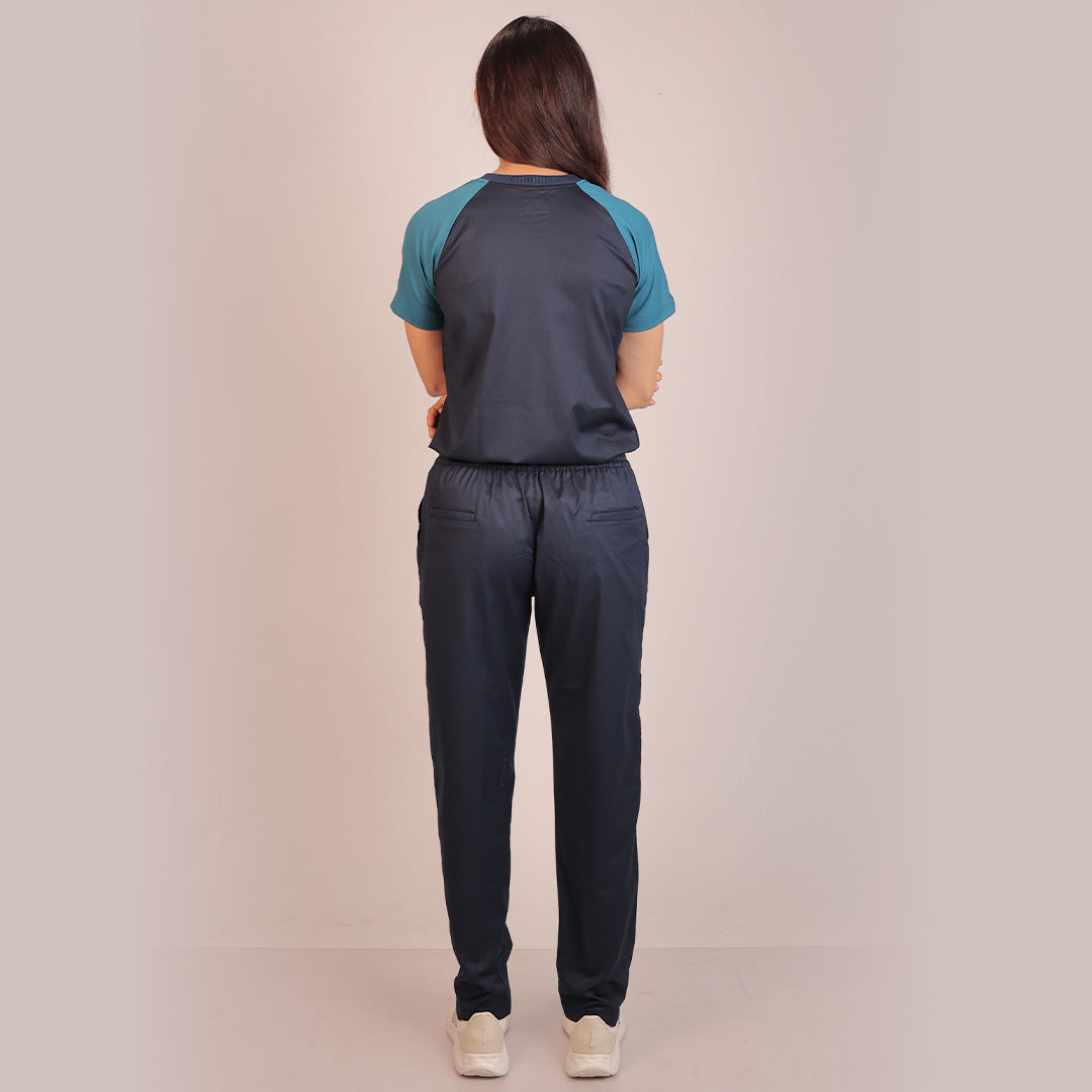 Pro-fit Navy and Peacock Blue Dual women scrubs