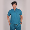 Pro-fit Peacock Blue High Neck Men scrubs