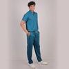 Pro-fit Peacock Blue High Neck Men scrubs