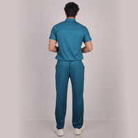 Pro-fit Peacock Blue High Neck Men scrubs