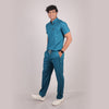 Pro-fit Peacock Blue High Neck Men scrubs