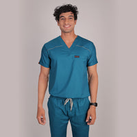 Pro-fit Peacock Blue Vneck Men scrubs