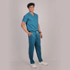 Pro-fit Peacock Blue Vneck Men scrubs