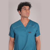 Pro-fit Peacock Blue Vneck Men scrubs