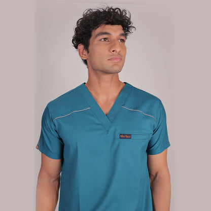 Pro-fit Peacock Blue Vneck Men scrubs