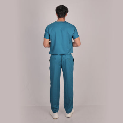 Pro-fit Peacock Blue Vneck Men scrubs