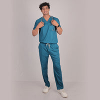 Pro-fit Peacock Blue Vneck Men scrubs